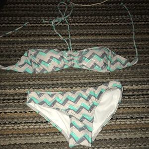 Op teal and silver bikini